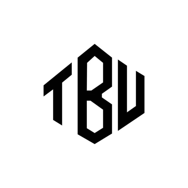 Tbu Letter Logo Design Polygon Shape Tbu Polygon Cube Shape — стоковый вектор