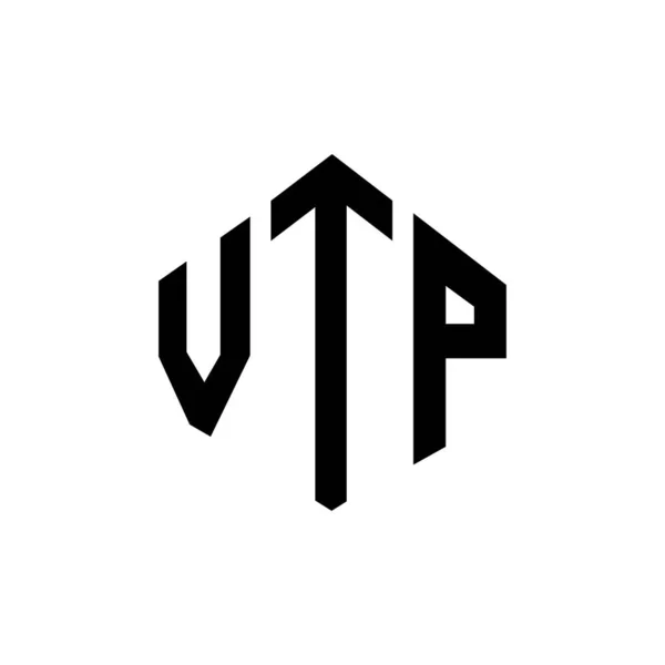Дизайн Логотипу Vtp Літери Формою Багатокутника Дизайн Логотипу Vtp Багатокутника — стоковий вектор