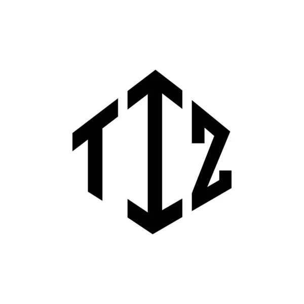 Tiz Letter Logo Design Polygon Shape Tiz Polygon Cube Shape — ストックベクタ