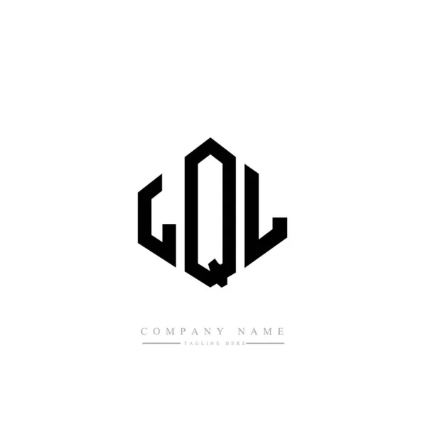 Lql Harfleri Çokgen Şekilli Logo Tasarımı Küp Şeklinde Logo Tasarımı — Stok Vektör
