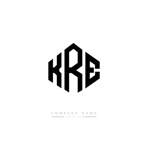 Kre Letters Logo Design Polygon Shape Cube Shape Logo Design — Stock Vector