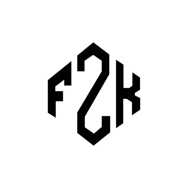Дизайн Логотипа Буквы Fzk Формой Многоугольника Дизайн Логотипа Многоугольника Куба — стоковый вектор