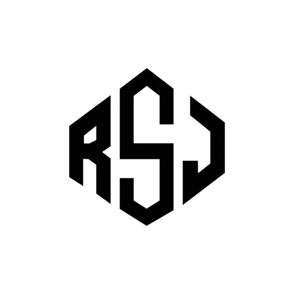 Rsj Letter Logo Design Polygon Shape Rsj Polygon Cube Shape — стоковый вектор
