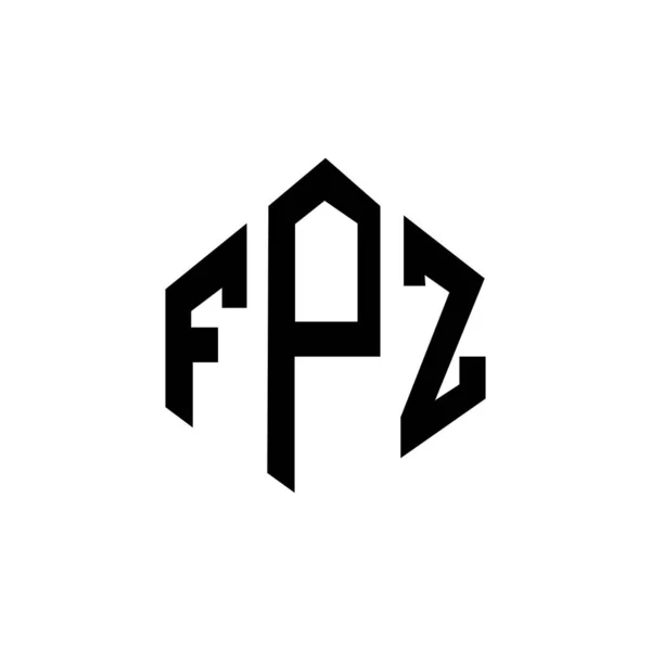Fpz Letter Logo Design Polygon Shape Fpz Polygon Cube Shape — Stockvector