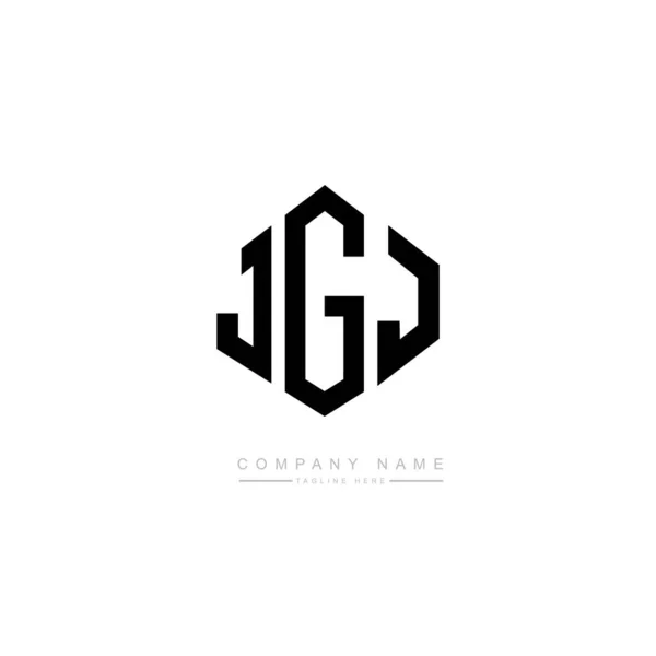 Jgj Letter Logo Design Polygon Shape Jgj Polygon Cube Shape — Vettoriale Stock