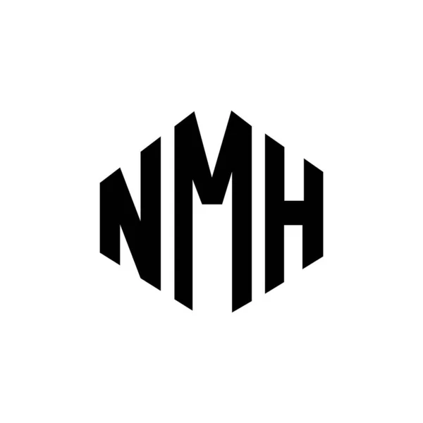 stock vector NMH letter logo design with polygon shape. NMH polygon and cube shape logo design. NMH hexagon vector logo template white and black colors. NMH monogram, business and real estate logo.