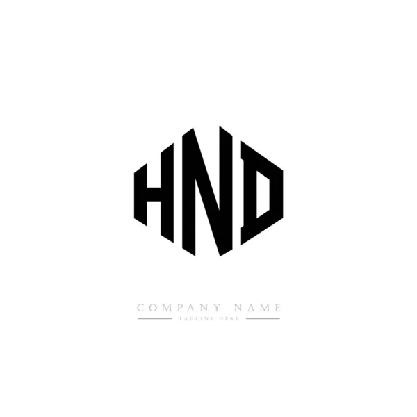 Hnd Letter Logo Design Polygon Shape Hnd Polygon Cube Shape — стоковый вектор