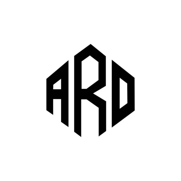 Aro Letter Logo Design Polygon Shape Aro Polygon Cube Shape — Vetor de Stock
