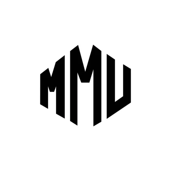 Mmu Letter Logo Design Polygon Shape Mmu Polygon Cube Shape — Stockový vektor
