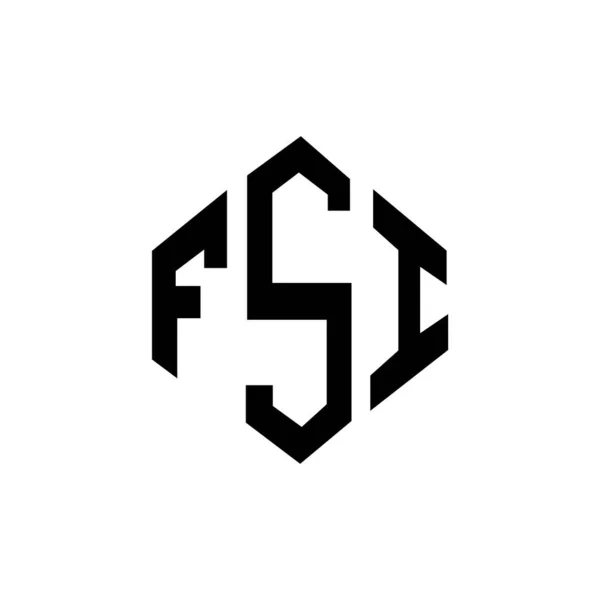 Fsi Letter Logo Design Polygon Shape Fsi Polygon Cube Shape — Image vectorielle