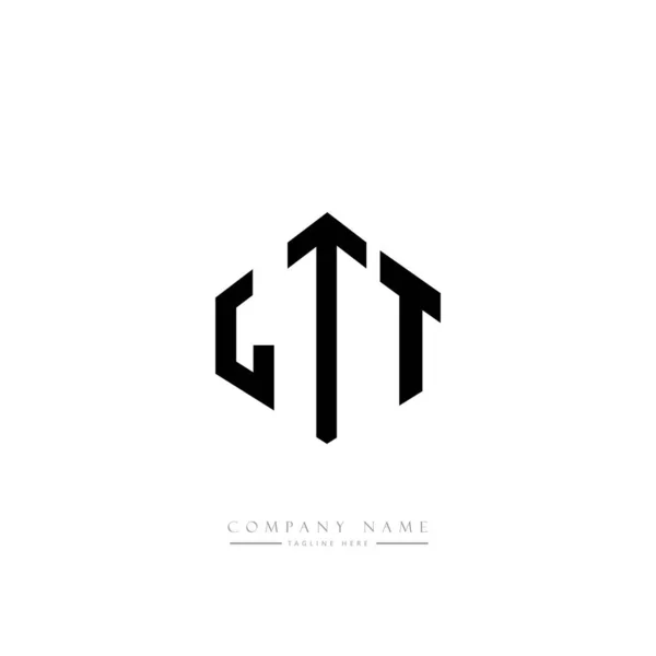 Ltt Lettere Logo Design Con Forma Poligonale Design Del Logo — Vettoriale Stock