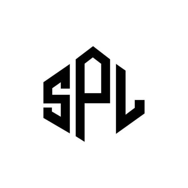 Spl Letter Logo Design Polygon Shape Spl Polygon Cube Shape — Stock Vector