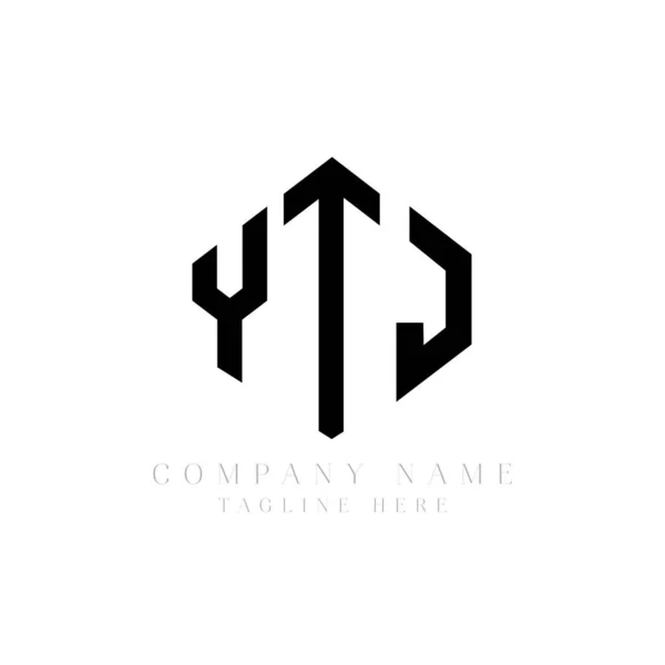 Ytj Letter Logo Design Polygon Shape Ytj Polygon Cube Shape — Wektor stockowy