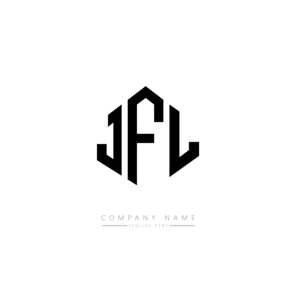 Jfl Letter Logo Design Polygon Shape Jfl Polygon Cube Shape — Stockový vektor