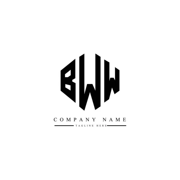 Bww Letter Logo Design Polygon Shape Bww Polygon Cube Shape — Stock Vector