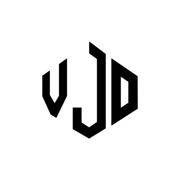 Vjo Lettre Logo Design Avec Forme Polygone Logo Forme Cube — Image vectorielle