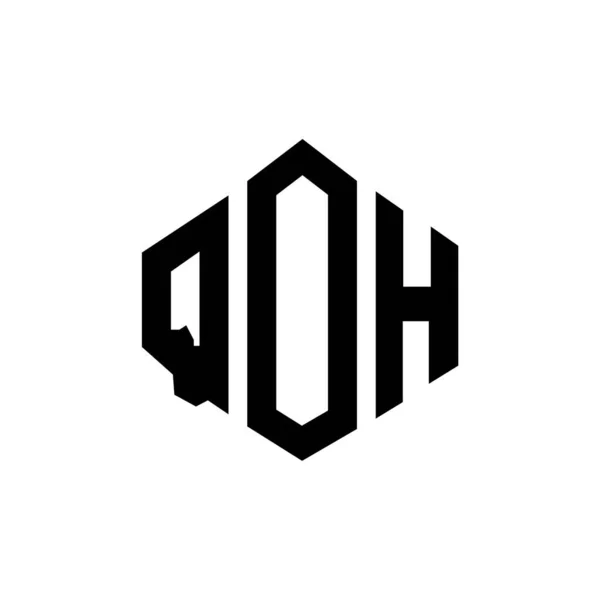 Qoh Letter Logo Design Polygon Shape Qoh Polygon Cube Shape — Stock Vector