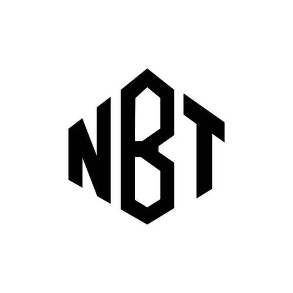 Nbt Schriftzug Logo Design Mit Polygonform Nbt Polygon Und Würfelform — Stockvektor