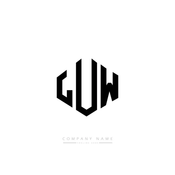 Luw Letter Logo Design Polygon Shape Cube Shape Logo Design — Stockový vektor