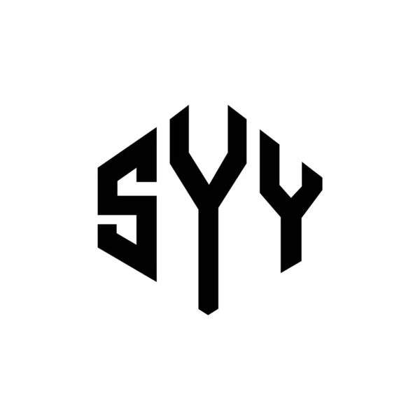 Syy Letter Logo Design Polygon Shape Syy Polygon Cube Shape — Stock Vector