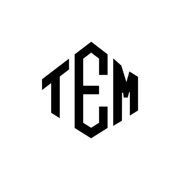 Design Des Tem Schriftzugs Mit Polygonform Logo Design Aus Tem — Stockvektor