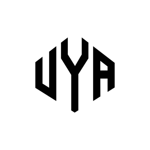 Дизайн Логотипа Uya Формой Многоугольника Дизайн Логотипа Uya Формы Куба — стоковый вектор