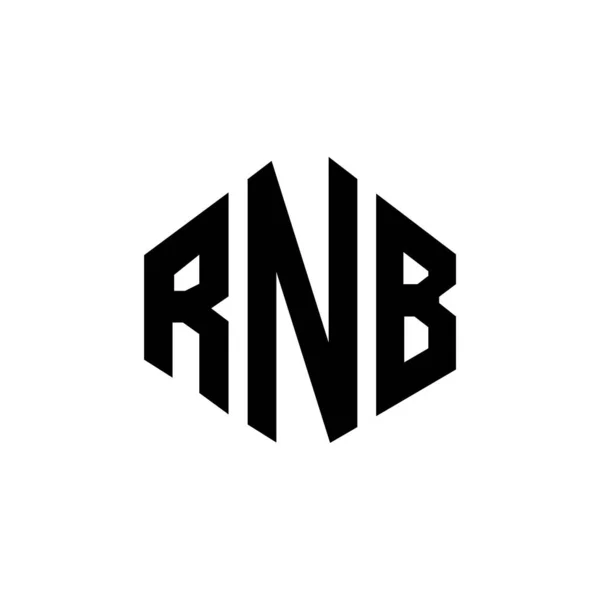 Rnb Letter Logo Design Polygon Shape Rnb Polygon Cube Shape — Vettoriale Stock