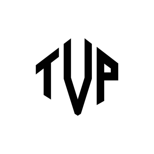 Tvp Logo Ontwerp Met Polygon Vorm Tvp Polygon Kubus Vorm — Stockvector
