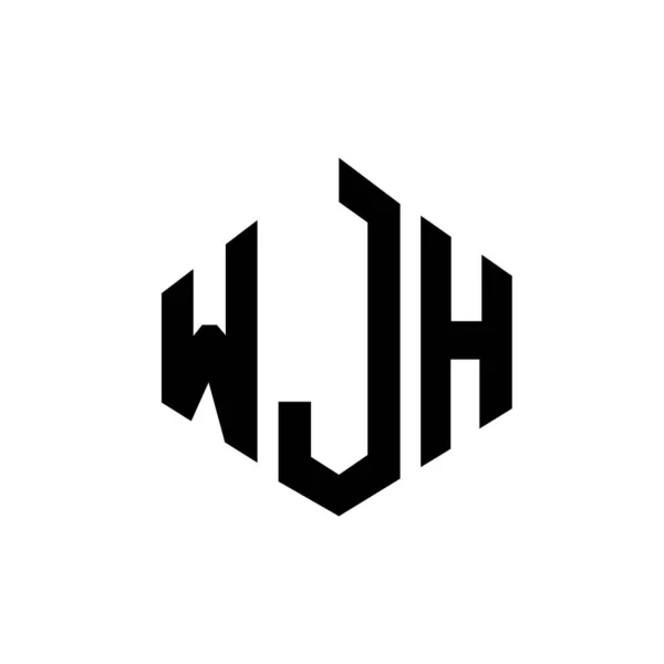 Projekt Logo Litery Wjh Kształcie Wieloboku Projekt Logo Wjh Wielokąta — Wektor stockowy