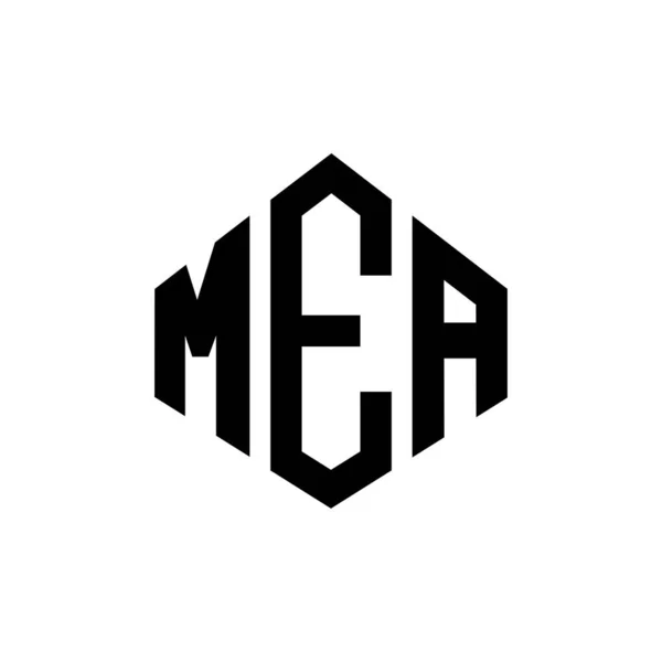 Mea Letter Logo Design Polygon Shape Mea Polygon Cube Shape — Stock Vector