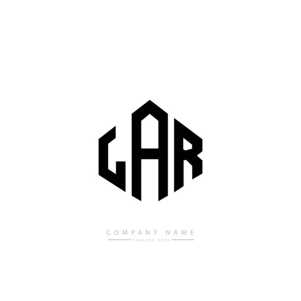 Lar Letter Logo Design Polygon Shape Cube Shape Logo Design — Stock Vector