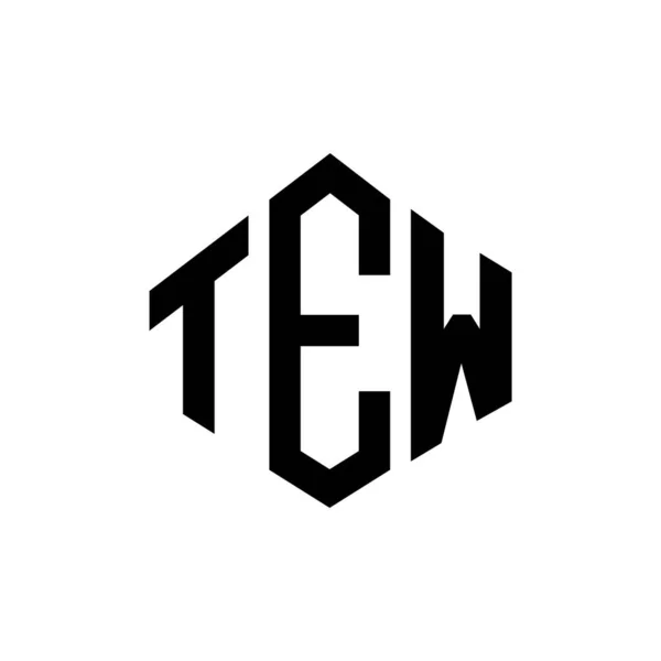 Tew Letter Logo Design Polygon Shape Tew Polygon Cube Shape —  Vetores de Stock