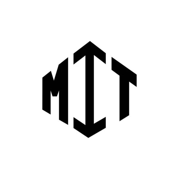 多角形のMit文字ロゴデザイン Mitポリゴンとキューブ形状のロゴデザイン Mit六角形ベクトルロゴテンプレート白と黒の色 Mitモノグラム ビジネスや不動産のロゴ — ストックベクタ