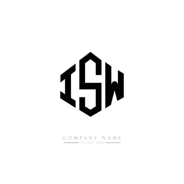 Isw Letter Logo Design Polygon Shape Cube Shape Logo Design — ストックベクタ