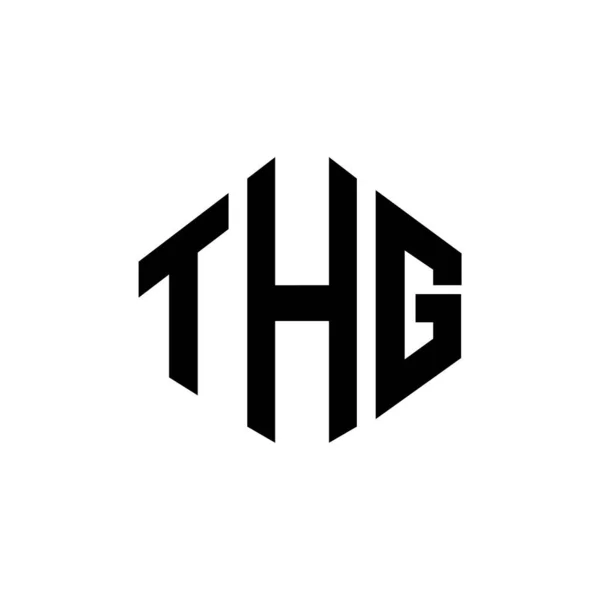 Çokgen Şekilli Thg Harf Logosu Tasarımı Thg Çokgen Küp Şeklinde — Stok Vektör