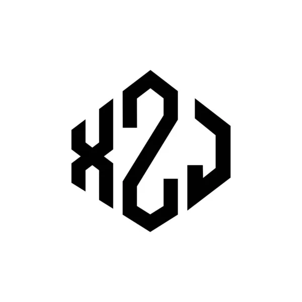 Xzj Buchstabe Logo Design Mit Polygon Form Xzj Polygon Und — Stockvektor