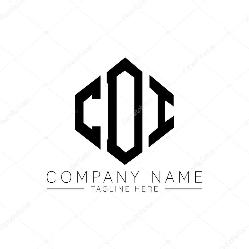 CDI letter logo design with polygon shape. CDI polygon and cube shape logo design. CDI hexagon vector logo template white and black colors. CDI monogram, business and real estate logo.