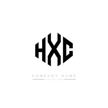 HXC letter logo design with polygon shape. HXC polygon and cube shape logo design. HXC hexagon vector logo template white and black colors. HXC monogram, business and real estate logo.