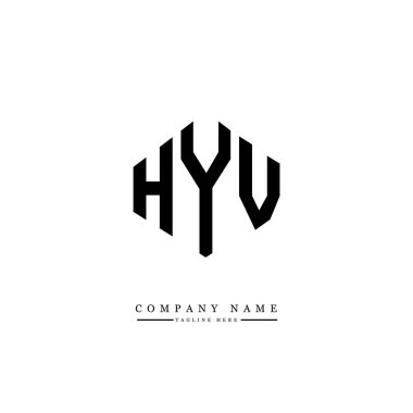 HYV letter logo design with polygon shape. HYV polygon and cube shape logo design. HYV hexagon vector logo template white and black colors. HYV monogram, business and real estate logo.