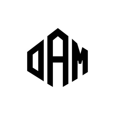 OAM letter logo design with polygon shape. OAM polygon and cube shape logo design. OAM hexagon vector logo template white and black colors. OAM monogram, business and real estate logo.