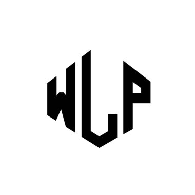 Çokgen şekilli WLP harf logosu tasarımı. WLP çokgen ve küp şeklinde logo tasarımı. WLP altıgen vektör logo şablonu beyaz ve siyah renkler. WLP monogramı, iş ve emlak logosu.