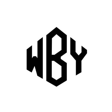 WBY letter logo design with polygon shape. WBY polygon and cube shape logo design. WBY hexagon vector logo template white and black colors. WBY monogram, business and real estate logo.