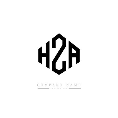 HZA letter logo design with polygon shape. HZA polygon and cube shape logo design. HZA hexagon vector logo template white and black colors. HZA monogram, business and real estate logo.