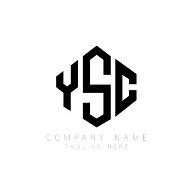 YSC letter logo design with polygon shape. YSC polygon and cube shape logo design. YSC hexagon vector logo template white and black colors. YSC monogram, business and real estate logo.