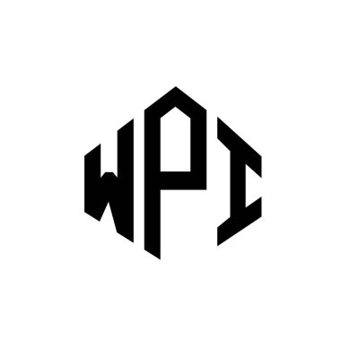 Çokgen şekilli WPI harf logosu tasarımı. WPI çokgen ve küp şeklinde logo tasarımı. WPI altıgen vektör logo şablonu beyaz ve siyah renkler. WPI monogram, iş ve gayrimenkul logosu.