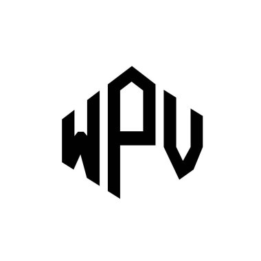 Çokgen şekilli WPV harf logosu tasarımı. WPV çokgen ve küp şeklinde logo tasarımı. WPV altıgen vektör logo şablonu beyaz ve siyah renkler. WPV monogramı, iş ve emlak logosu.