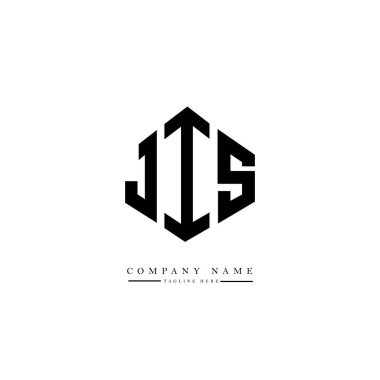 JIS letter logo design with polygon shape. JIS polygon and cube shape logo design. JIS hexagon vector logo template white and black colors. JIS monogram, business and real estate logo.