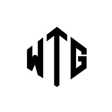 WTG letter logo design with polygon shape. WTG polygon and cube shape logo design. WTG hexagon vector logo template white and black colors. WTG monogram, business and real estate logo.