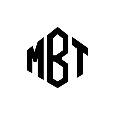 MBT letter logo design with polygon shape. MBT polygon and cube shape logo design. MBT hexagon vector logo template white and black colors. MBT monogram, business and real estate logo.