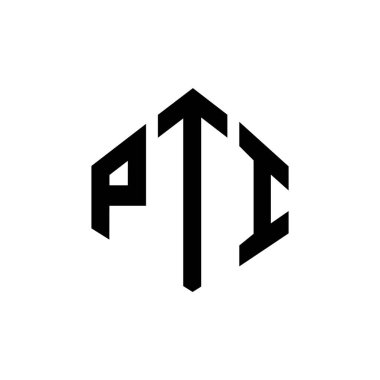 PTI letter logo design with polygon shape. PTI polygon and cube shape logo design. PTI hexagon vector logo template white and black colors. PTI monogram, business and real estate logo.
